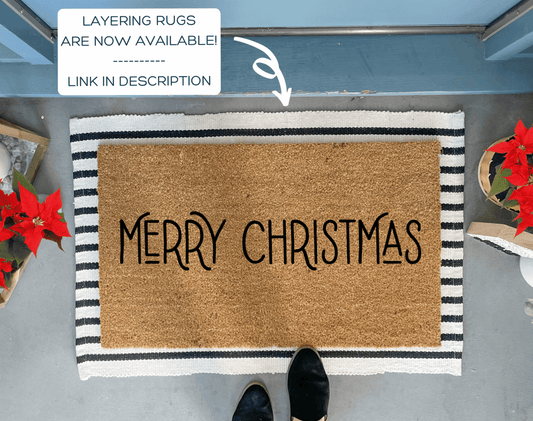 Modern Merry Christmas Outdoor Doormat