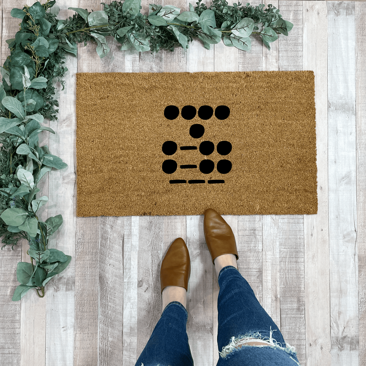 Morse Code HELLO Doormat