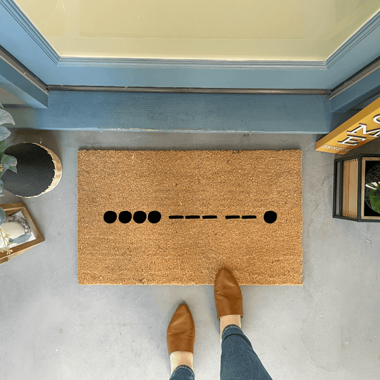 Morse Code HOME Doormat