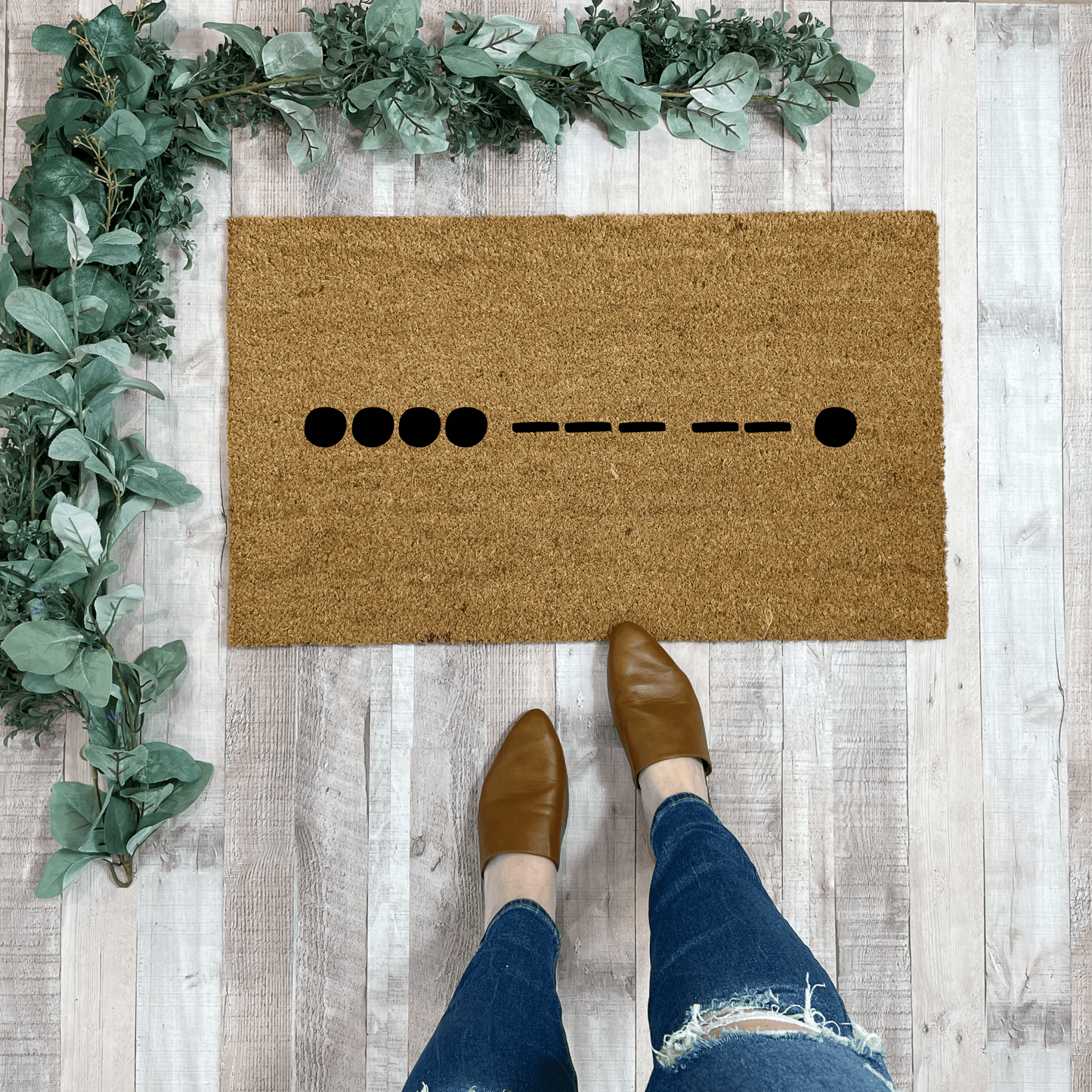 Morse Code HOME Doormat