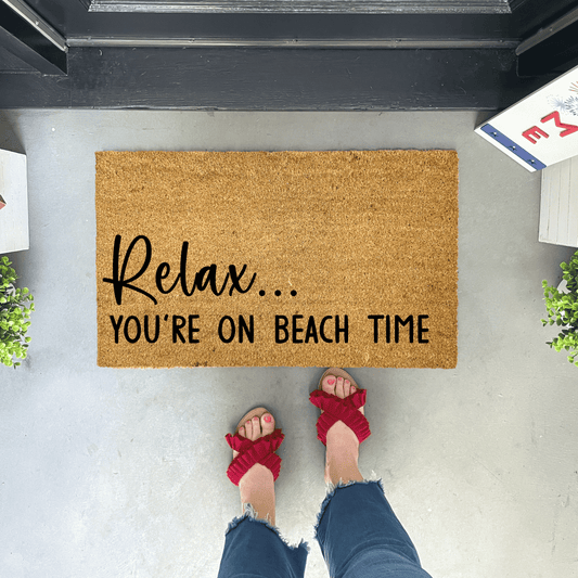 Relax You're On Beach Time Summer Doormat