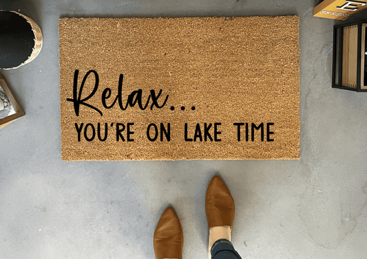 Relax You're On Lake Time Doormat