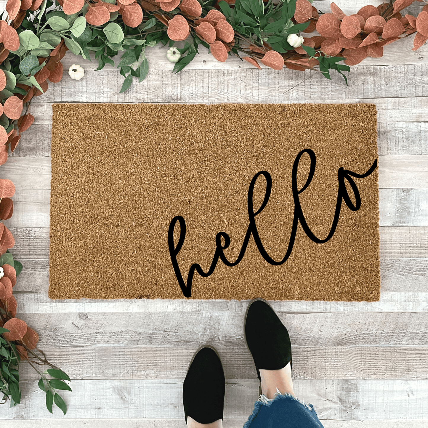 Script hello Outdoor Doormat