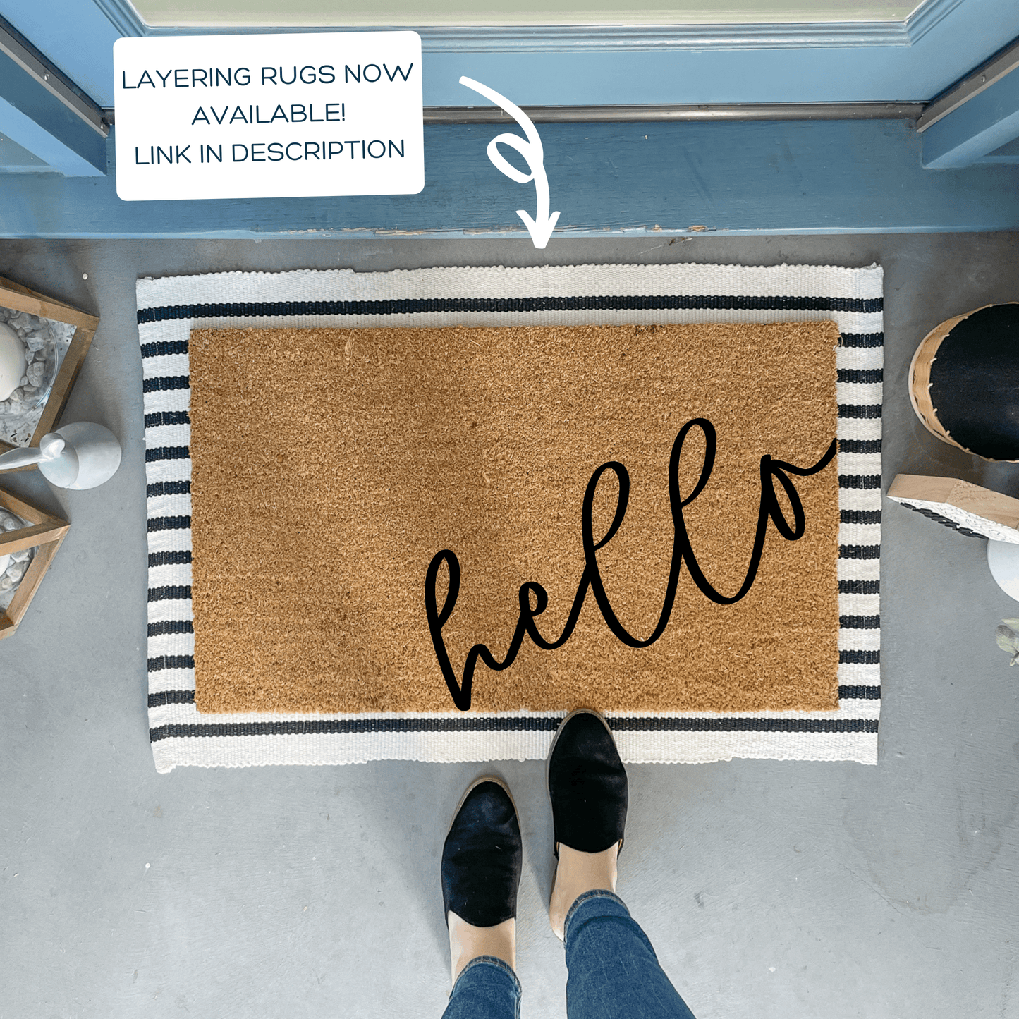 Script hello Outdoor Doormat