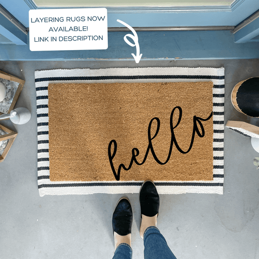 Script hello Outdoor Doormat