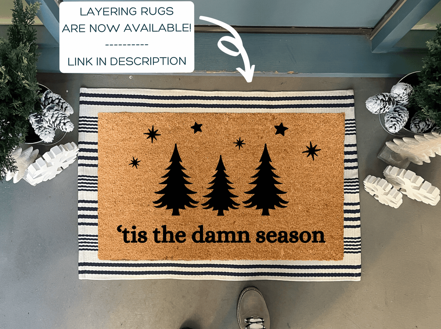 'tis the damn season Christmas Doormat