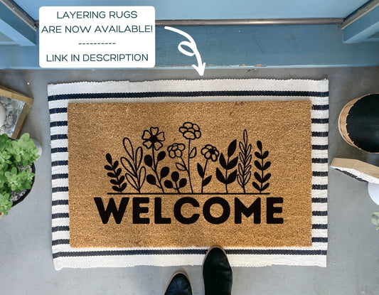 Welcome Flowers Doormat