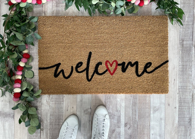 Welcome Valentine's Doormat
