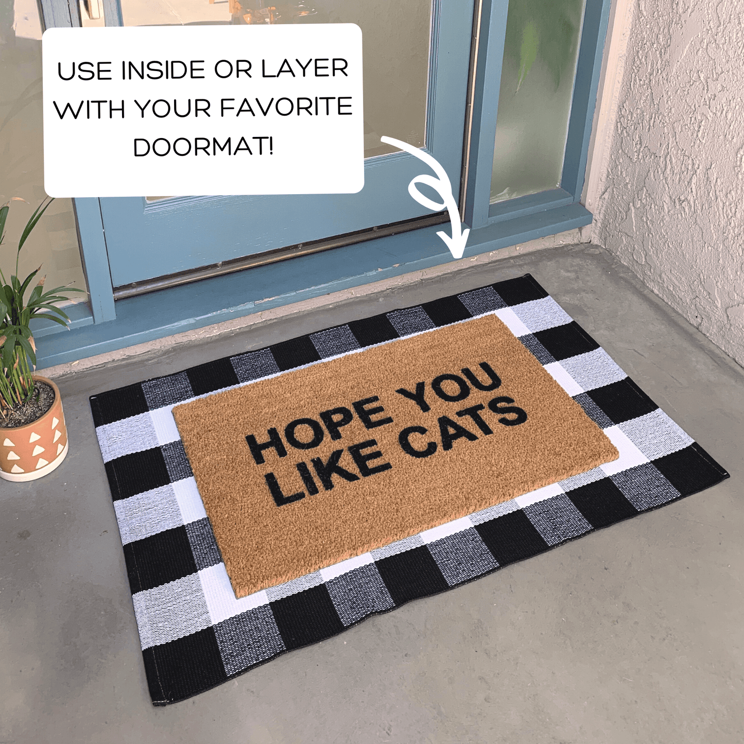 Extra Large Buffalo Plaid Doormat Layering Rug