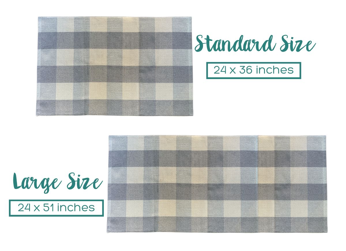 Grey and White Buffalo Check Entryway Rug