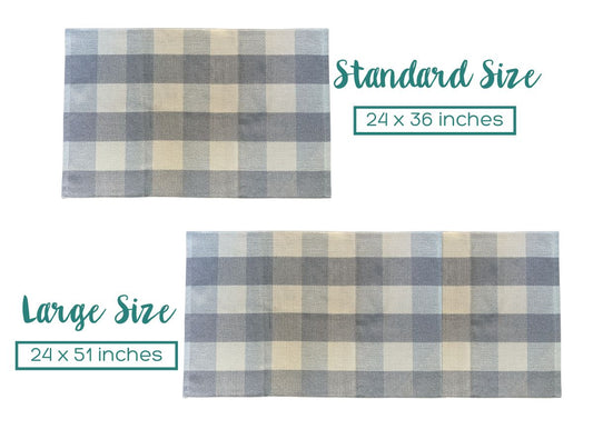 Grey and White Buffalo Check Entryway Rug