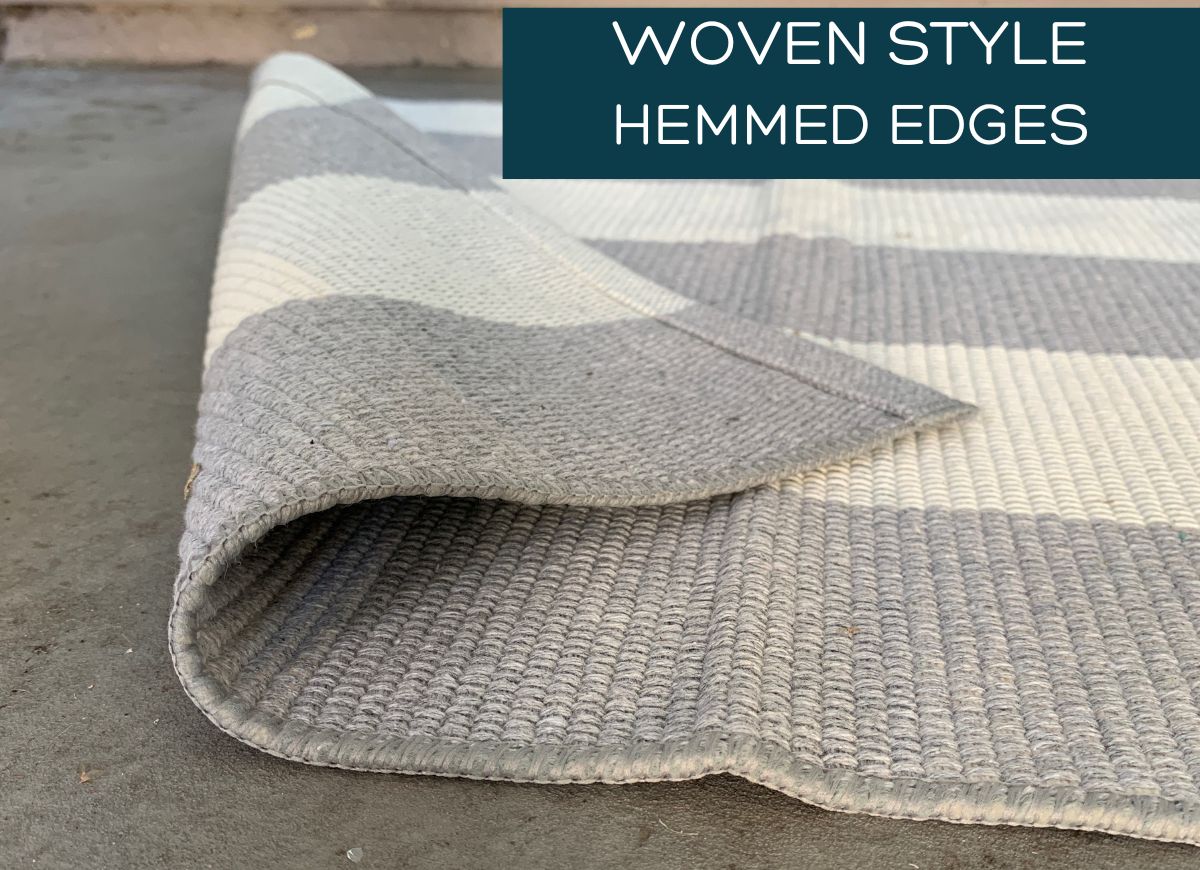 Grey and White Buffalo Check Entryway Rug